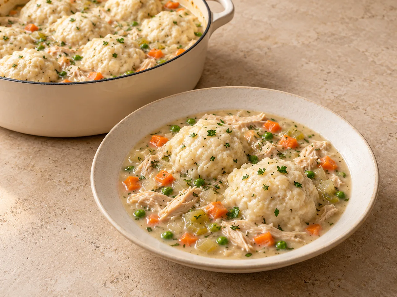 Finished Chicken and Dumplings
